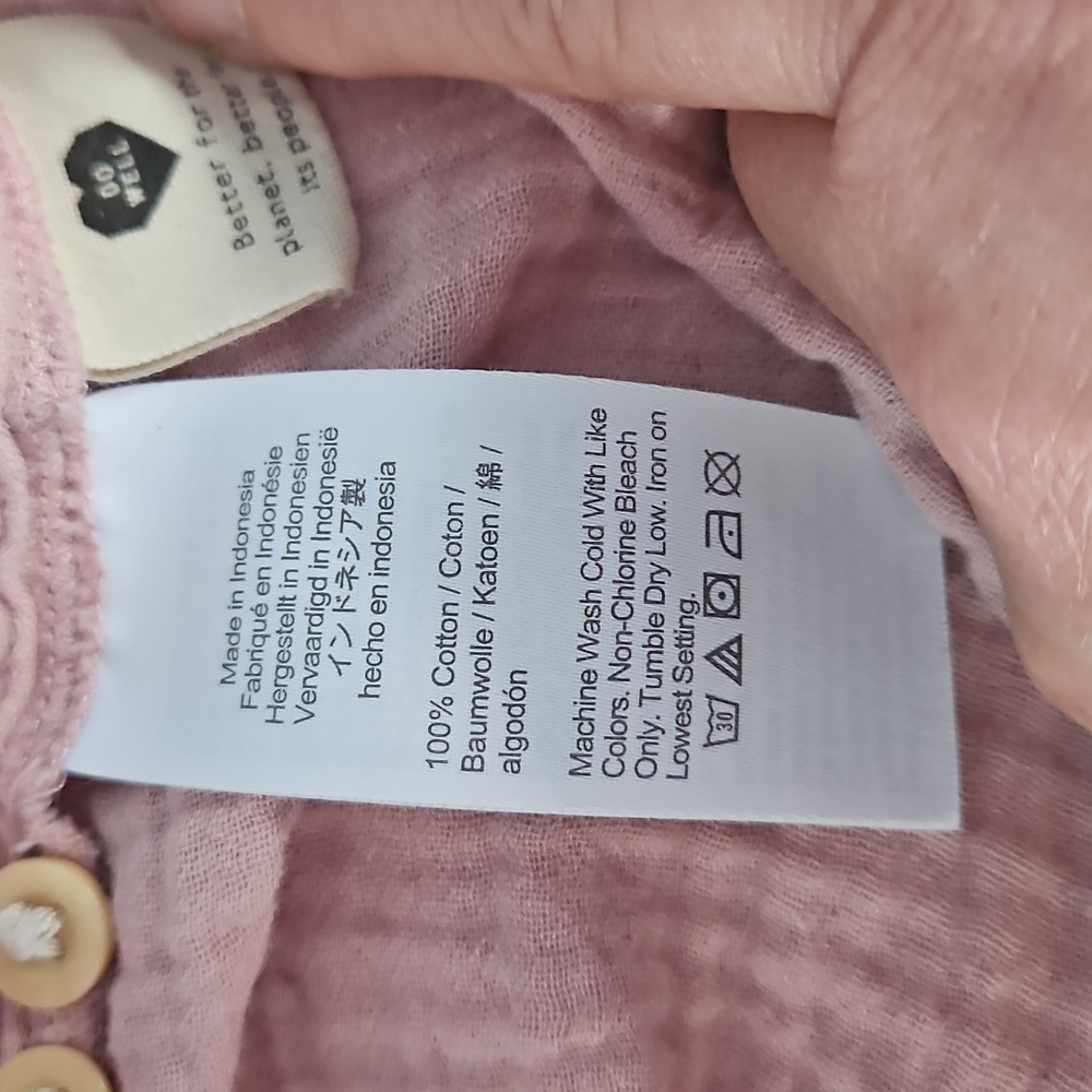 Madewell Gauze Shirt Button Down Color Pink Size Small - Picture 6 of 6